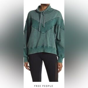 Free People Teal Relaxed Hoodie